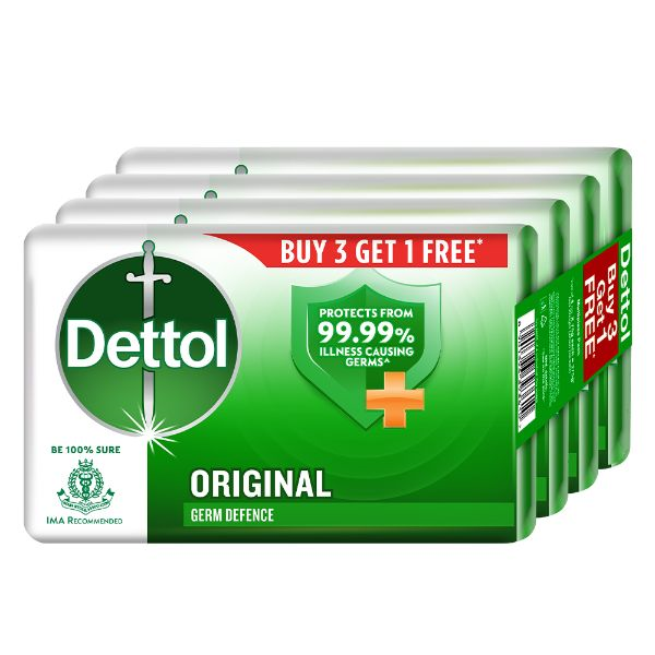 Dettol Original Bathing Soap Bar, 100g-4+1 | Pack of 5